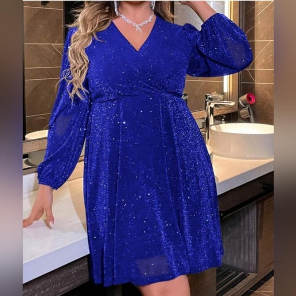 Elegant Blue Sparkle Dress